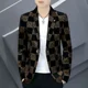 thumbnail image 5 of Blazer corto estampado con estampado de sello para hombre, chaqueta de traje para fiesta, abrigo, moda de verano 2024, ropa informal nueva de moda, 5 of 5