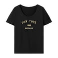thumbnail image 1 of Camiseta de mujer verano simple transpirable cuello redondo camiseta para oficina vacaciones mujer SG, 1 of 7