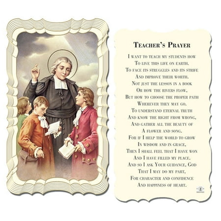 

Teacher S Prayer- J.B. De La Salle Catholic Prayer Holy Card with Prayer on Back Pack of 50