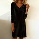 thumbnail image 3 of Women's Round Neck Velvet Long-Sleeved Cocktail Dress for Autumn/Winter Silver XXL, 3 of 4