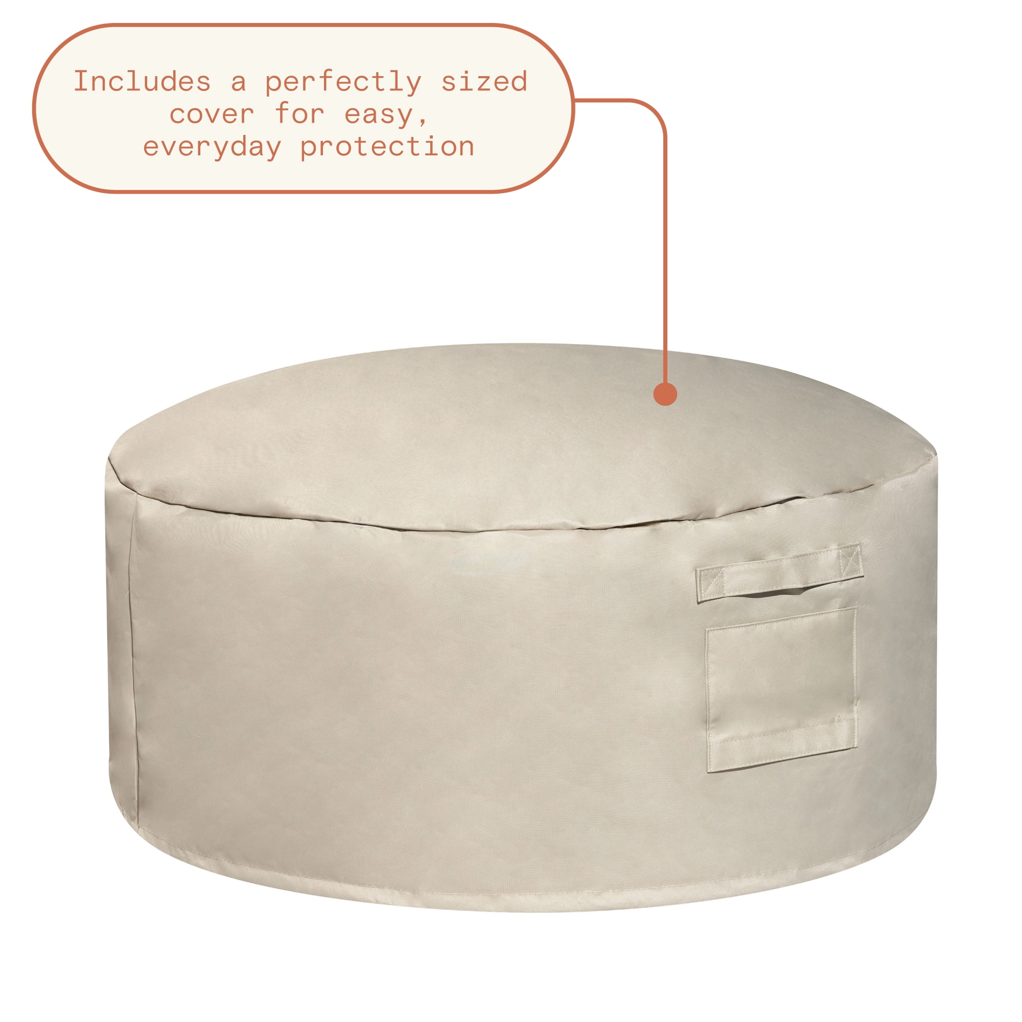 Beautiful Wicker Reversible-Top Outdoor Ottoman and Coffee Table with Cover by Drew Barrymore, Brown/Thyme