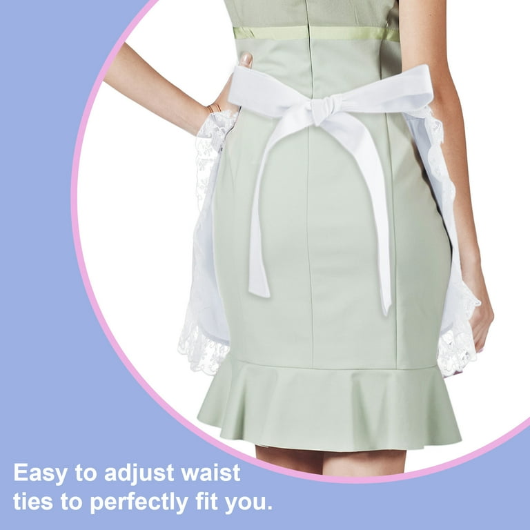 Aspire Maid Costume Waist Apron for Lady, Christmas Lace