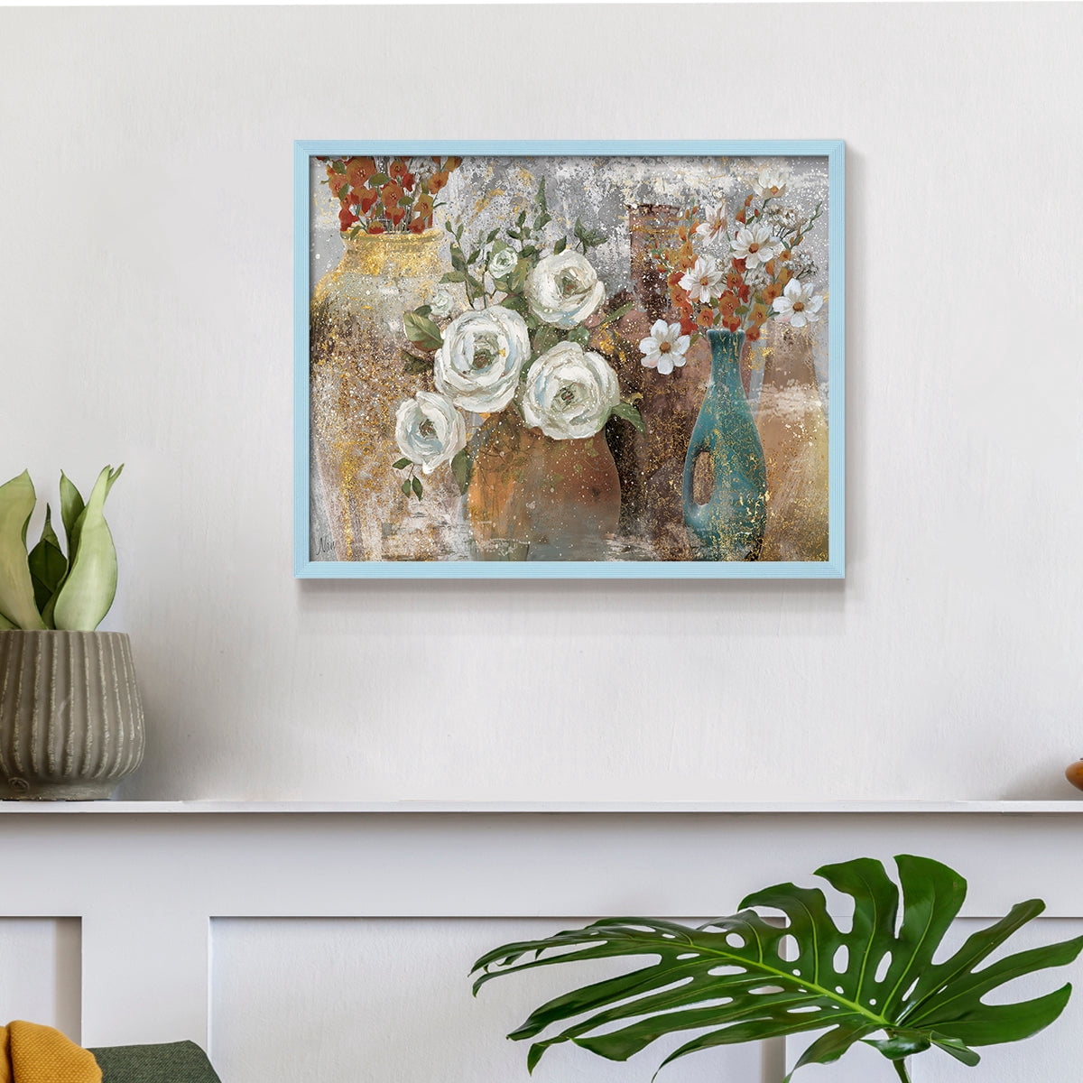 Vessels and Blooms Spice by Nan - Restickable Framed Giclée Print
