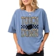 thumbnail image 2 of Camo Touchdown Football Shirt for Men Women & Teens Game Day Checkered Tailgate Graphic Tee Blue Jean Shirt Medium, 2 of 7