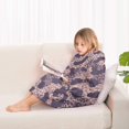 thumbnail image 4 of Purple and Pink Leopard Pattern Blanket Hoodies for Kids 6-13YR Oversize Wearable Blanket Hoodies for Boys Girls Teens, 4 of 7