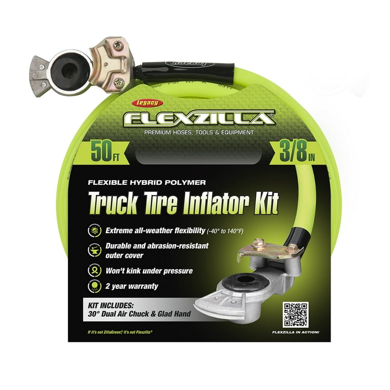 Garage Tire Inflator with Air Compressor Accessory Kit and 50 ft