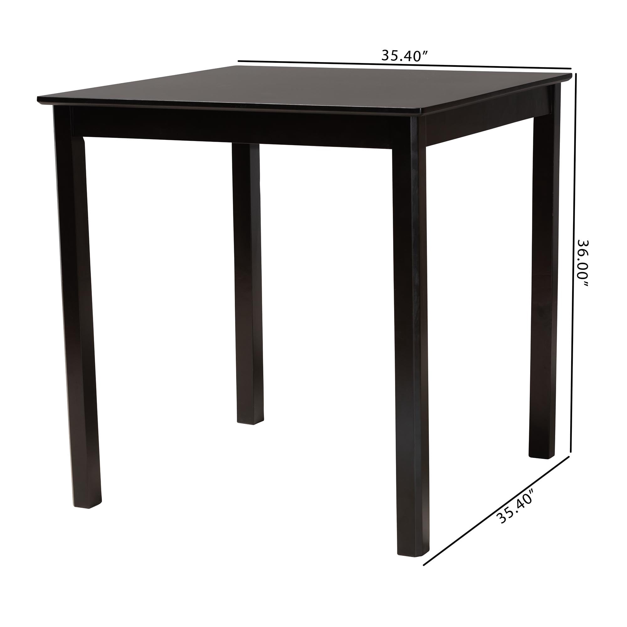Baxton Studio Lenoir Modern Espresso Brown Finished Wood Counter Height Pub Table