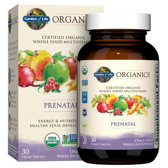 Garden of Life Organics Prenatal Multivitamin, one a day, Certified Organic Multi, 30 count - one month supply