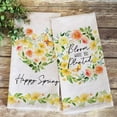 thumbnail image 4 of Happy Spring Flower Heart Floral Wreath Kitchen Dish Towel Set of 2, Bloom Where You Planted Hand Towel Drying Baking Cooking Cloth, Watercolor Rose Seasonal Kitchen Decor 18x26 Inches, 4 of 6