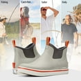 thumbnail image 6 of HISEA Men's Deck Boots, Rubber Waterproof Anti-Slip Ankle Rain Boots for Fishing, Gray, Size 7, 6 of 6
