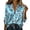 Blue, variant on Women's 4th of July Patriotic Shirts Independence Day Star Print Button Down Shirts Casual Long Sleeve V Neck Blouses