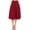 Burgundy, variant on Women's Solid Basic Casual Elastic Waist A-line Flared Midi Skirt S-3XL