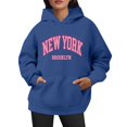 thumbnail image 2 of Womens New York Print Hoodies Long Sleeve Y2K 2026 Sweatshirts Crewneck Loose Fit Holiday Tops, 2 of 4