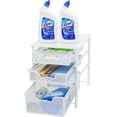thumbnail image 3 of Simple Houseware Stackable 3 Tier Sliding Basket Organizer Drawer, White, 3 of 5