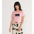 thumbnail image 1 of Little Blue House T-Shirt de Pyjama à Manches Courtes pour Femmes, Ours Rose, 1 of 3