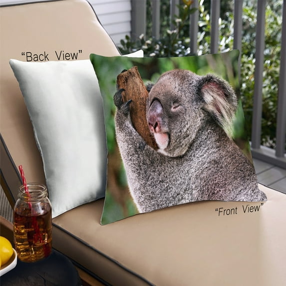 Ahgly Company Animals Koala Outdoor Throw Pillow, 18 inch by 18 inch