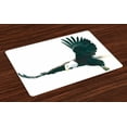 thumbnail image 1 of Ambesonne Eagle Place Mats Set of 4, Huge Predator in Skies, Standard Size, Black White Yellow, 1 of 4