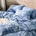 thumbnail image 6 of U by Bedsure Twin Comforter Set - 5 Pieces Blue Floral Bedding Sets Twin Bed in a Bag with Reversible Botanical Flowers Comforter, Sheets, Pillowcase & Sham, 6 of 6
