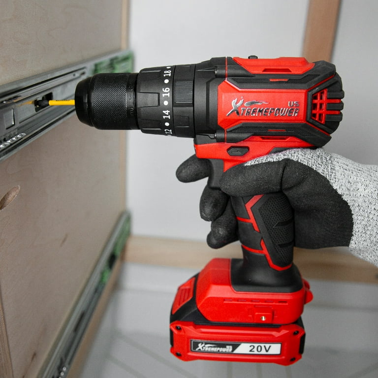 XtremepowerUS 20V Li-Ion Brushless Cordless Impact Drill Kit 20+3 