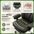 thumbnail image 3 of FASTES Office Chair, 500lbs Big and Tall Office Desk Chair Heavy Duty Ergonomic Leather Chairs with Lumbar Support High Back Computer Chair with Footrest, Black, 3 of 8