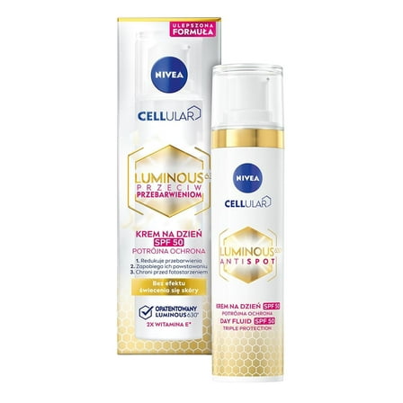 Nivea Cellular Luminous630 Anti-Pigment Spot Fluid (40Ml) Spf 50 Day Cream For Even, Moisturized Skin