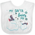 thumbnail image 3 of Inktastic My Safta Loves Me- Cute Polar Bears Boys or Girls Baby Bib, 3 of 4