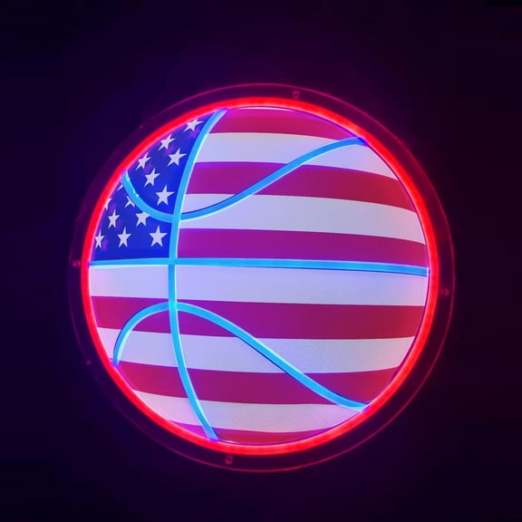 Basketball Neon Sign for Wall Decor, USB Powered Basketball Led Sign, Reusable ball Light Up Sign for Boys and Girls, Neon Gift for Bedroom and Livingroom