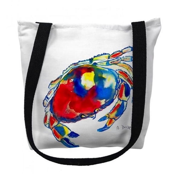 Betsy Drake TY103M 16 x 16 in. Dungeness Crab Tote Bag - Medium