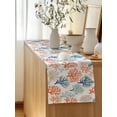 thumbnail image 5 of Table Runner 72 Inches Long for Kitchen Dining, Multicolored Coral Dresser Scarf Farmhouse, Dining Table Decorations for Wedding/Parties, Coastal Ocean Orange Blue Green Ombre 13 x 72 In, 5 of 9