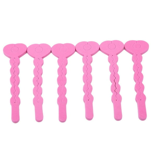 IBAOLEA 6Pcs Foam Sponge Hair Rollers, Pink Hair Curlers Bouncy Curls Style Tools Accessories(Pink)