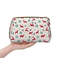 thumbnail image 4 of Naloa Vintage Christmas Reindeer Leather Makeup Bag for Purse Travel, Portable Small Cosmetic Organizer for Women and Girls, Make up Bag with Zipper, 4 of 8