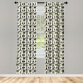 thumbnail image 5 of Ambesonne Geometric Window Curtains, Triangles and Stripes, Each 28" W x 95" L, Beige Black White, 5 of 5