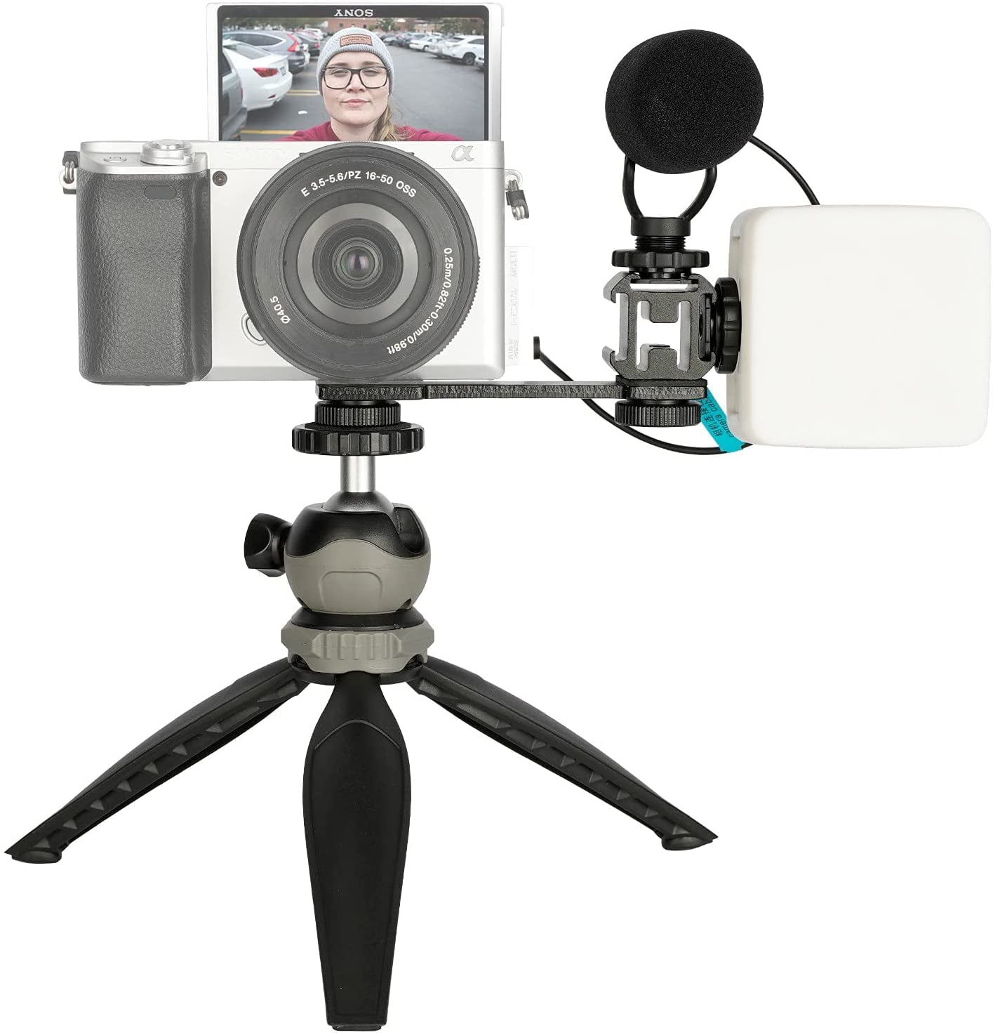 Wgthhk Portable Vlogging Kit for Mirrorless Camera Canon M50, Sony ZV1