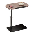 thumbnail image 1 of Table d'Appoint Table d'Appoint Plateau de Sofa pour Canapé, Table d'Appoint à Hauteur Réglable de 15,7 à 31,5 Po, Base en Métal Robuste Pivotante Canapé-Lit Salle de Bain Bureau Plateau Télé Plateaux en Forme de c pour Aliments et Collations pour Manger Noyer, 1 of 6