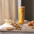 thumbnail image 4 of Juego de 2 recipientes de vidrio para almacenar espaguetis de 71 oz de alto con tapas de bambú - Botes de cocina para almacenar alimentos para pasta, 4 of 6