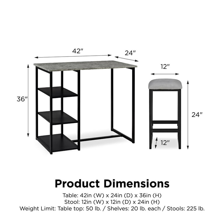 Mainstays 3 piece metal pub set discount