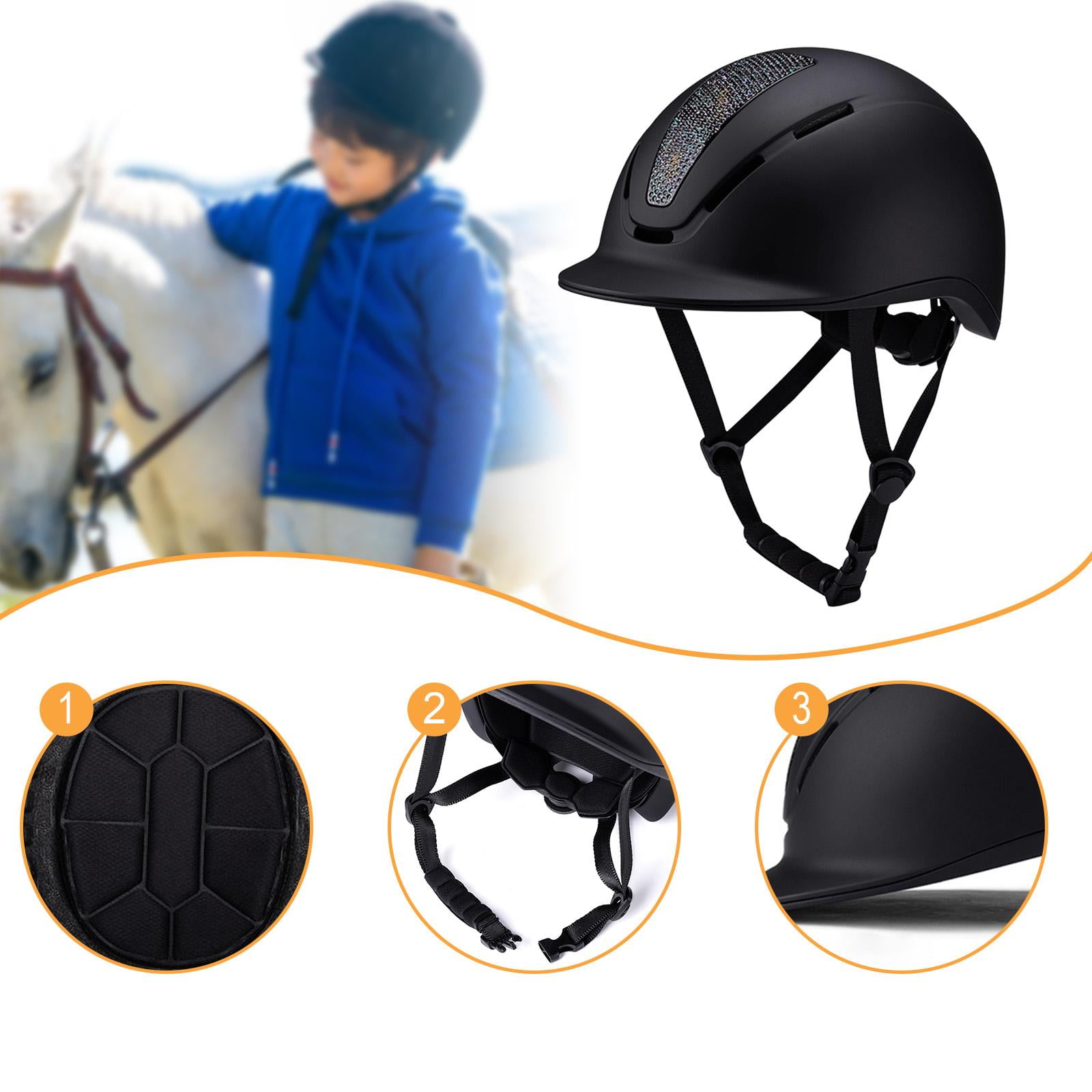 Equestrian Helmet Head Gear Cycling Helmet Adjustable Design PC EPS Material Suitable for Horseback Riders and Cyclists