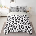 thumbnail image 2 of Homewish Chic Abstract Adult Bedding Comforter Set 7pcs, White Black Leopard Print Queen Bedding Sets, Modern Fashion Style Reversible Queen Sheet Sets, Microfiber Bedroom Decor, 2 of 7