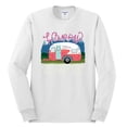 thumbnail image 3 of Happy Glamper | Fancy Camping Camper Van Caravan | Nature Lover Mens Long Sleeve Shirt, White, 3XL, 3 of 5