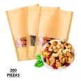 thumbnail image 2 of 200 Bolsa Stand Up Pouch Kraft Ventana Pi Resellable 14x9cm, 2 of 8