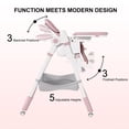 thumbnail image 3 of Adjustable Baby High Chair for 0-6 Years Old, Portable Infant Feeding Seat with Safety Belt, Lockable Silent Wheels, Easy-Clean Design for Dining & Living Room, Pink, 3 of 10