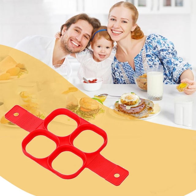 Feltree 4 Hole Omelette Maker Multi-functional 7-link Round Star Heart Shaped Pancake Maker Breakfast Baking Molds