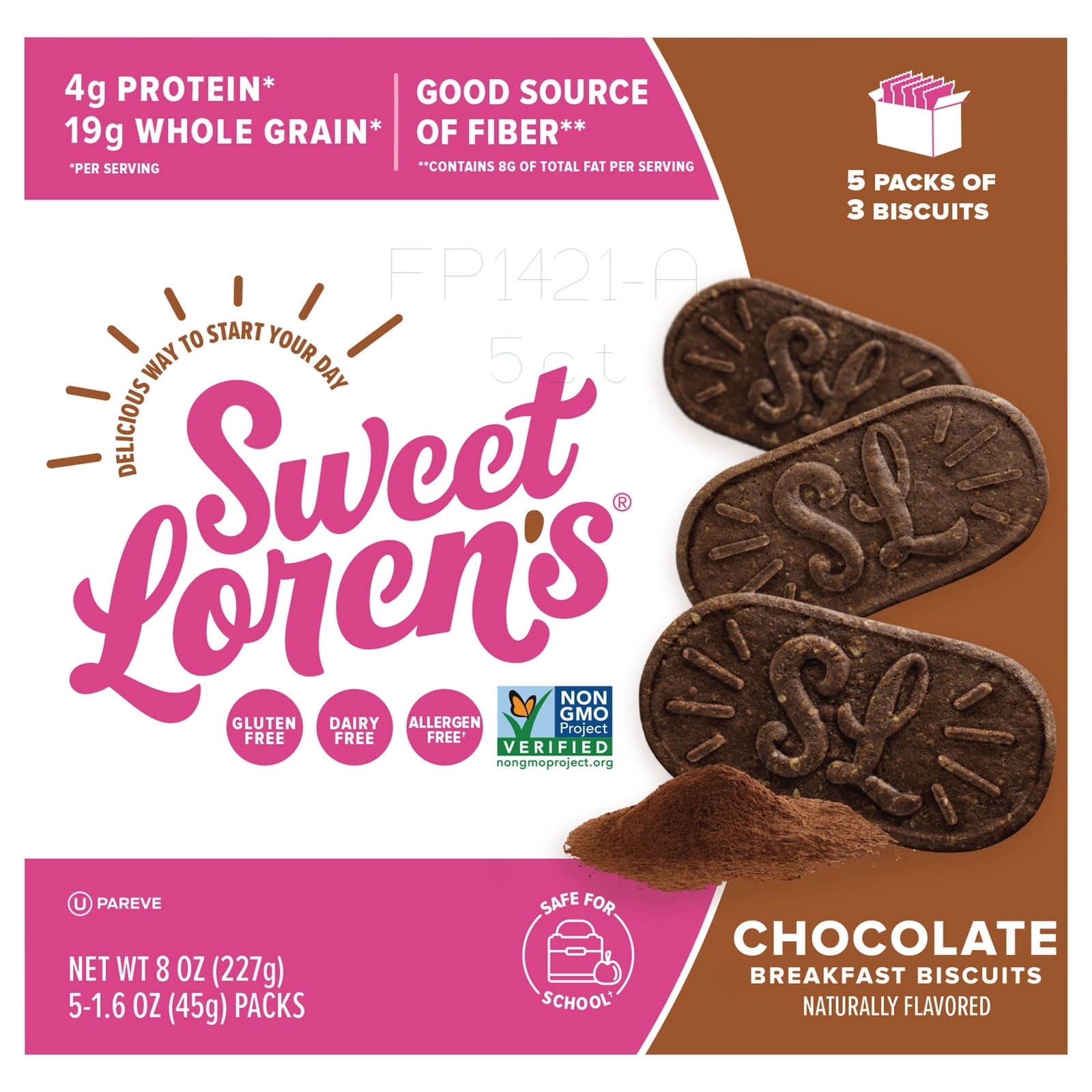 SWEET LORENS - Chocolate Breakfast Biscuit - 8 Oz Case of 6