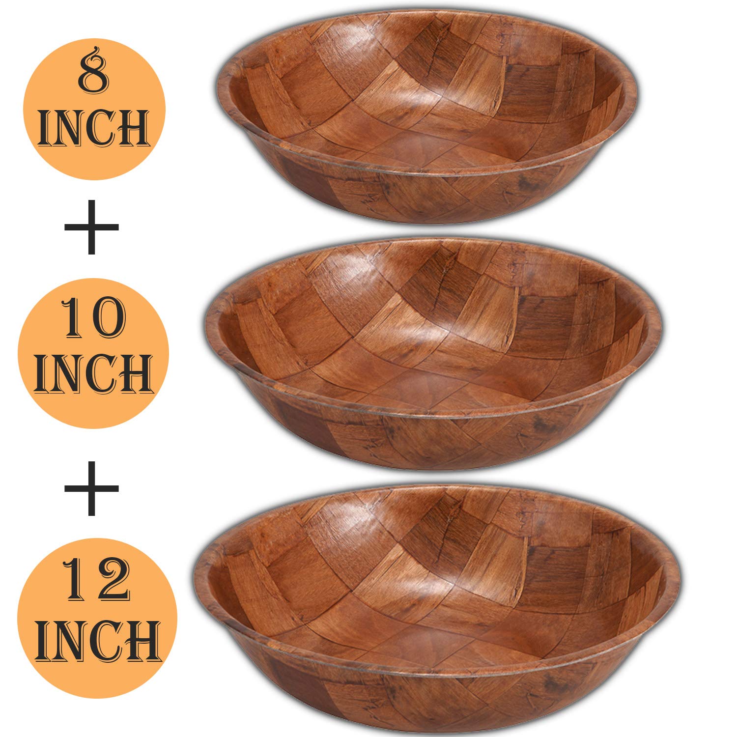 Decorative Wooden Serving Bowl with Lid 9 Salad Bowl Unique Fruit Bowl Handcrafted Wood Serving Dish