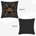 thumbnail image 6 of Set of 2 Vintage DAYLENS Throw Pillow Covers 18x18in Dark Background with Golden Stars & Drumsticks Perfect for Couch & Bed, 6 of 8