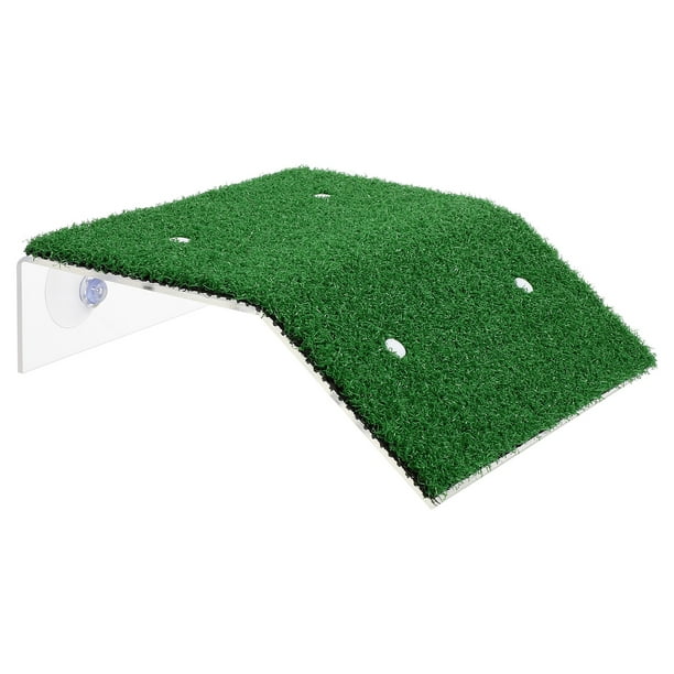 Plataforma de secado de tortugas ledmomo, césped simulado, escalera para reptiles y tortugas, plataforma para tortugas, paisajismo para peceras