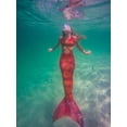 thumbnail image 3 of Sun Tail Mermaid Swim Set; Tiger Queen Mermaid Tail + Orange Monofin for Swimming; size - Teen/Adult Large (JL), 3 of 6