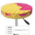 thumbnail image 4 of Round Bar Stool Seat Covers, Red Ice Cream Elastic Round Chair Cover Stool Seat Slipcover Bar Stool Cushions Round Pad for 12-14 inch, 4 of 7