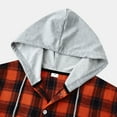 thumbnail image 6 of 2025 Fall Winter Plaid Shirt for Men Hooded Long Sleeve Collar Button Down Shirt Regular Fit Flannel Cozy Mens Shirt, 6 of 9