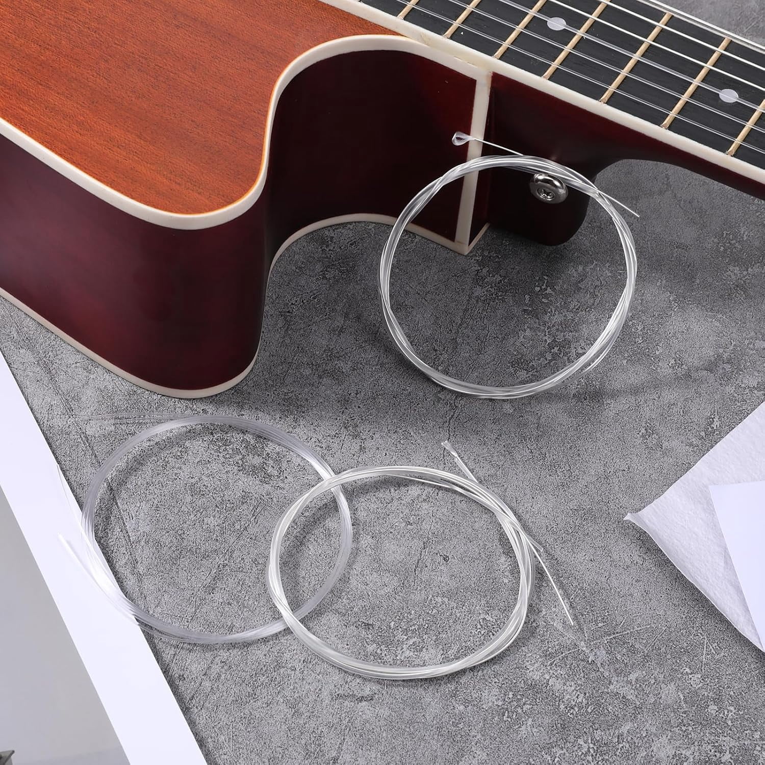 XD4-5 Sets of 6 String Guitar Strings Replacement Nylon String with Small Ball Ends for Classical Guitar, Acoustic Guitar Strings 6 String Set(3 Clear Nylon and 3 Nylon Core Alloy*04